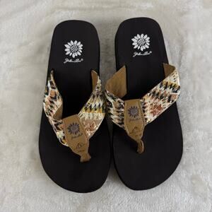 Yellow Box Thong Sandals Women's Size 8.5M Brown Beach Flip Flops